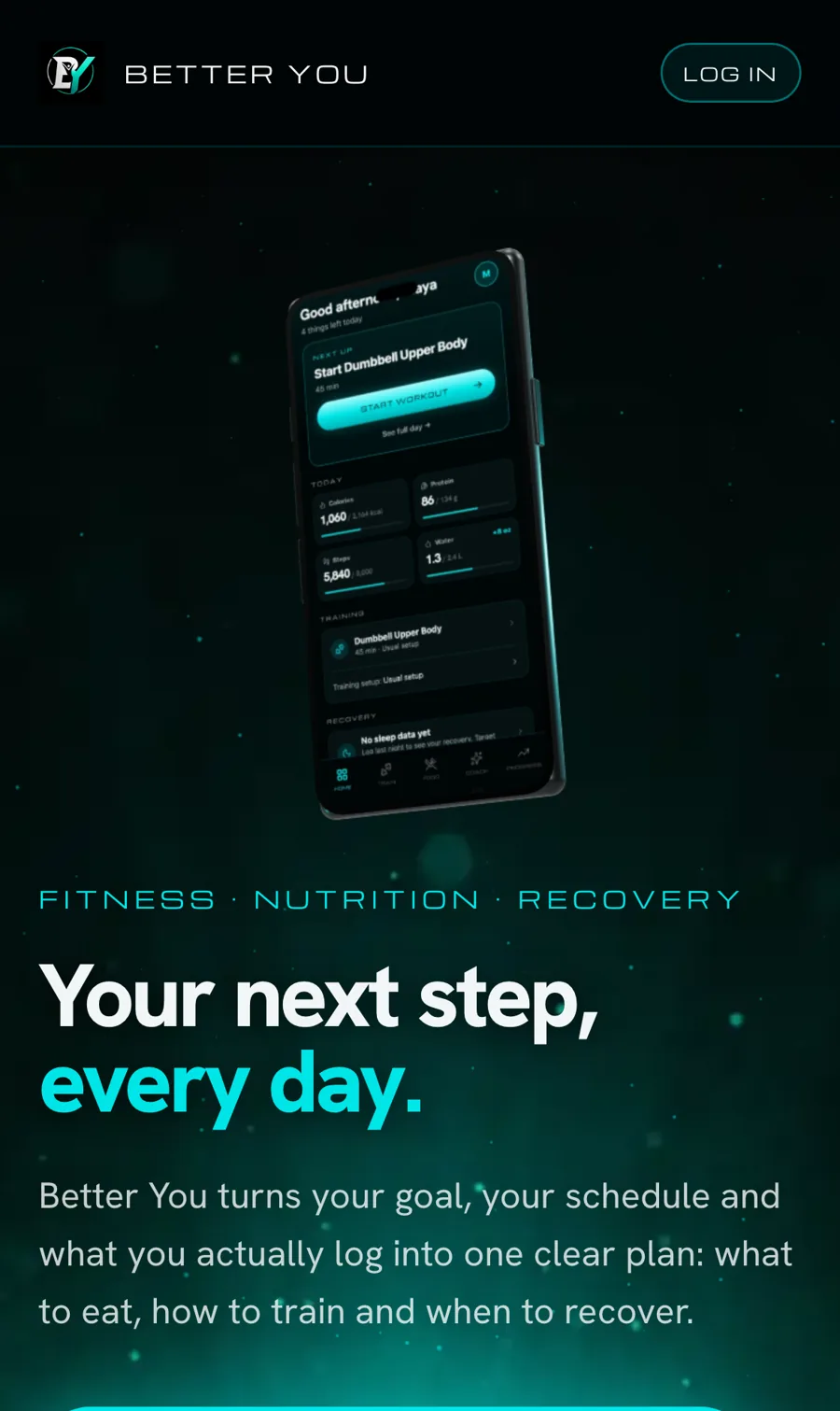 Better You Fitness on mobile
